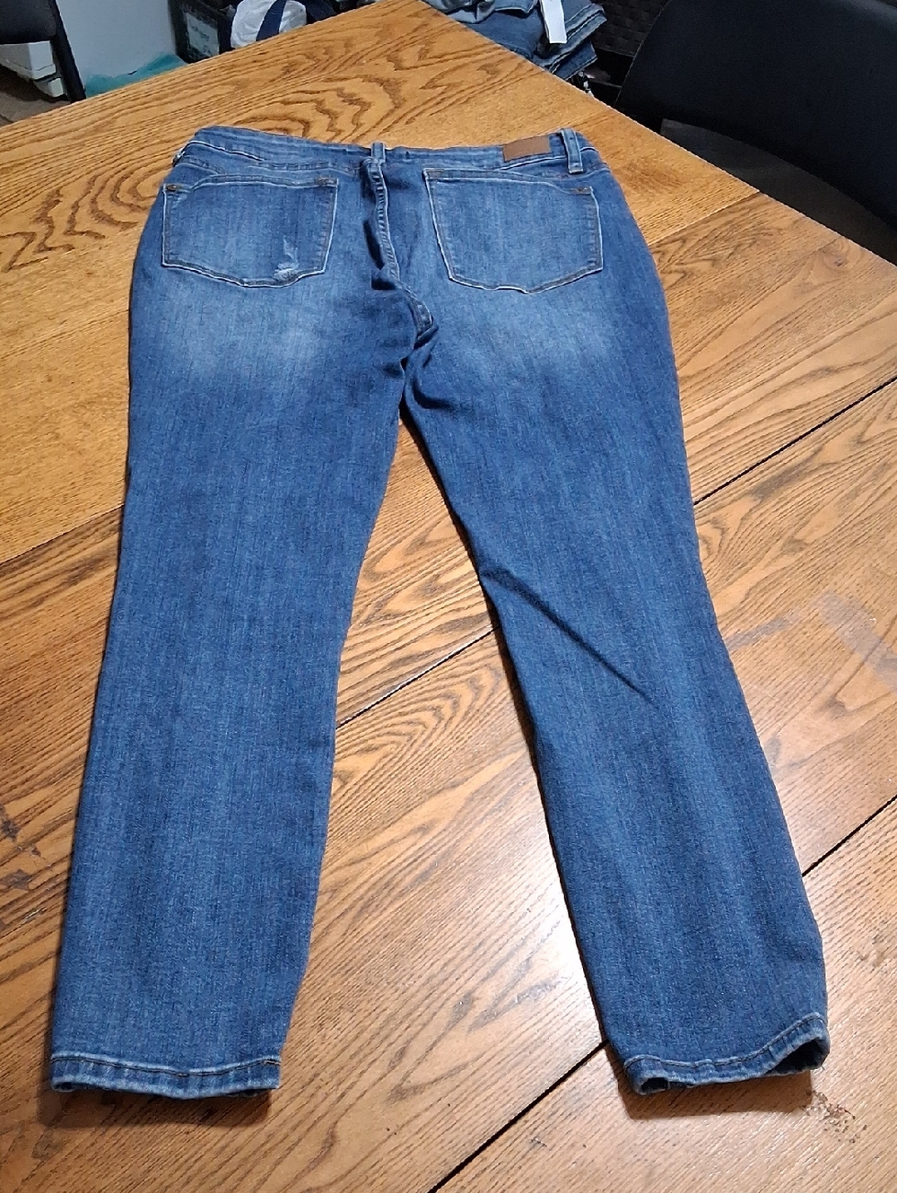 JUDY BLUE Jeans Women 31 BLUE Distressed Preowned Denim Pants Used Ripped Holes - Picture 5 of 5